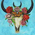 Floral Reverie Bull Skull